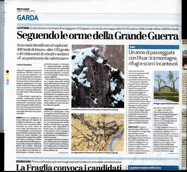 Bresciaoggi trincee grande guerra