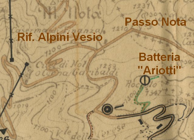 Mappa storica batteria Ariotti